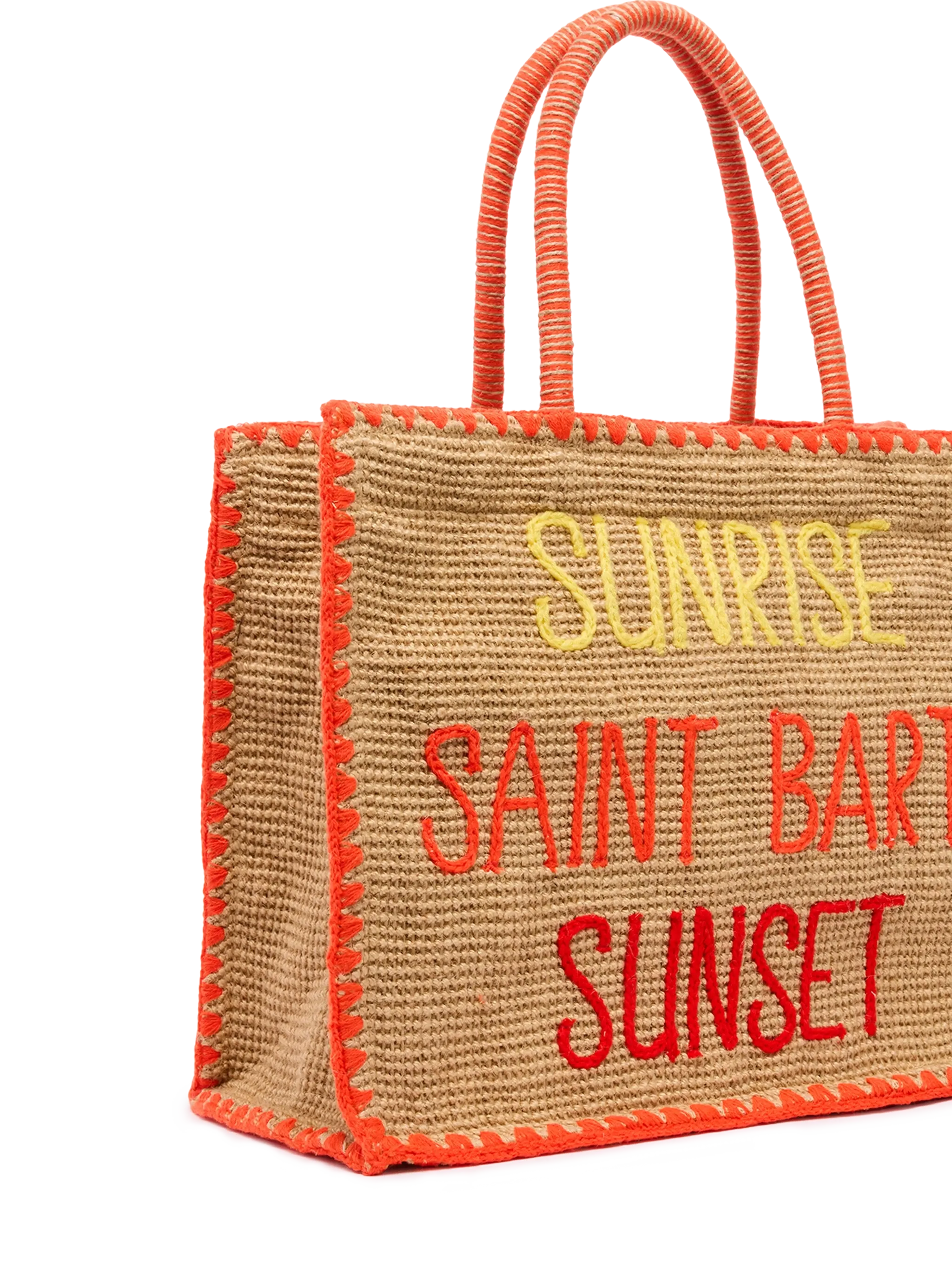 Borsa Vivian Jute beige in juta con ricamo