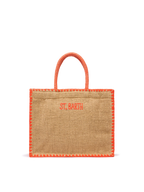 Borsa Vivian Jute beige in juta con ricamo