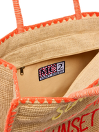 Borsa Vivian Jute beige in juta con ricamo