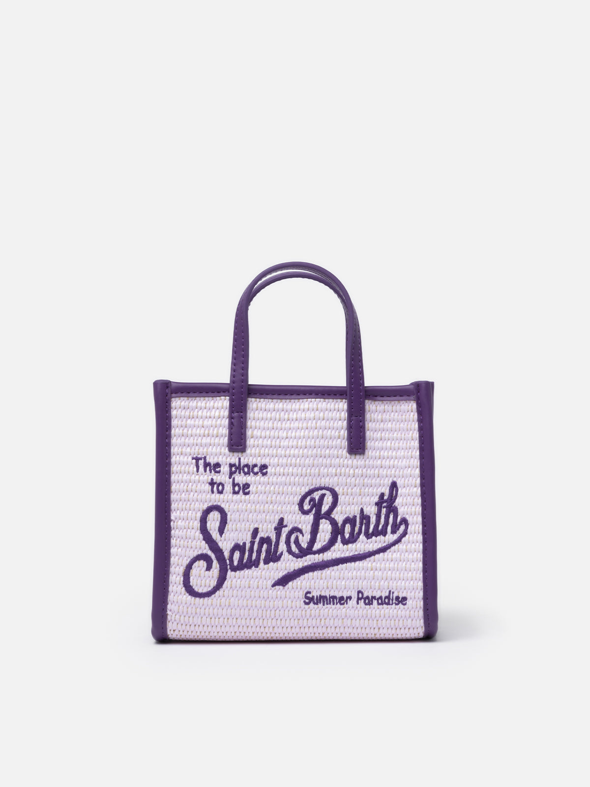 Borsa Vivian Mini Straw lilla effetto paglia