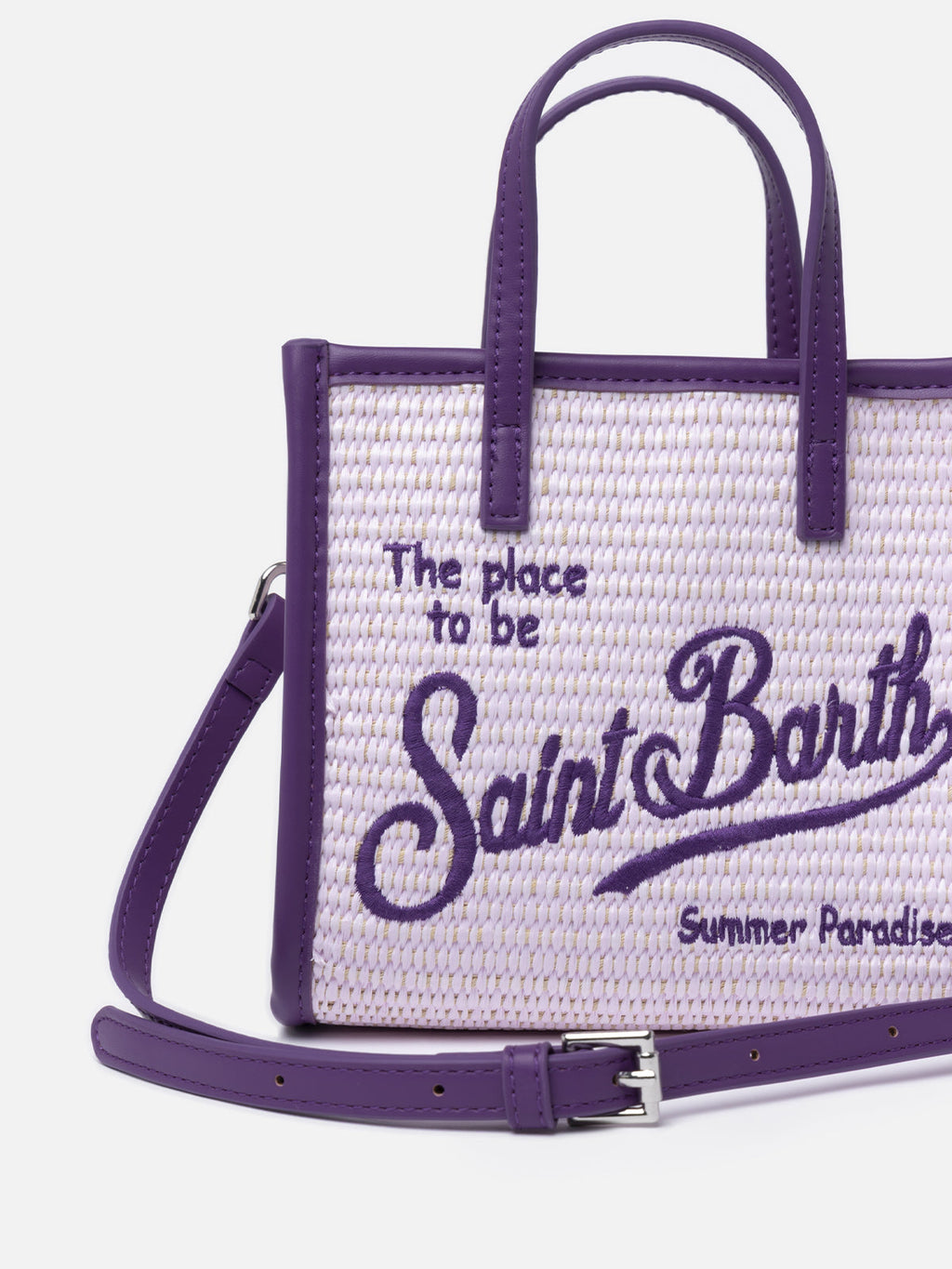 Borsa Vivian Mini Straw lilla effetto paglia