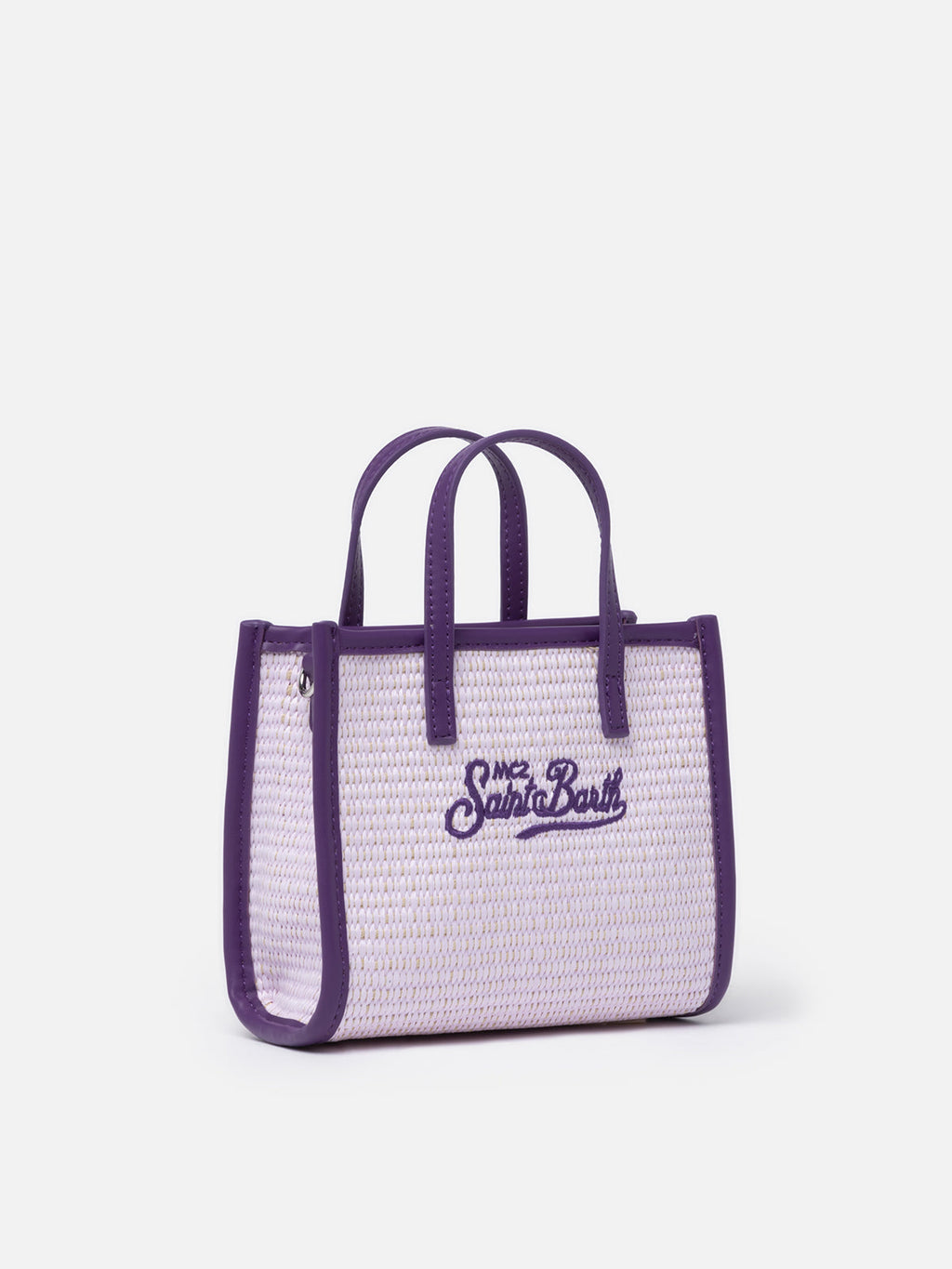 Borsa Vivian Mini Straw lilla effetto paglia