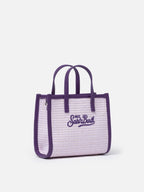 Borsa Vivian Mini Straw lilla effetto paglia