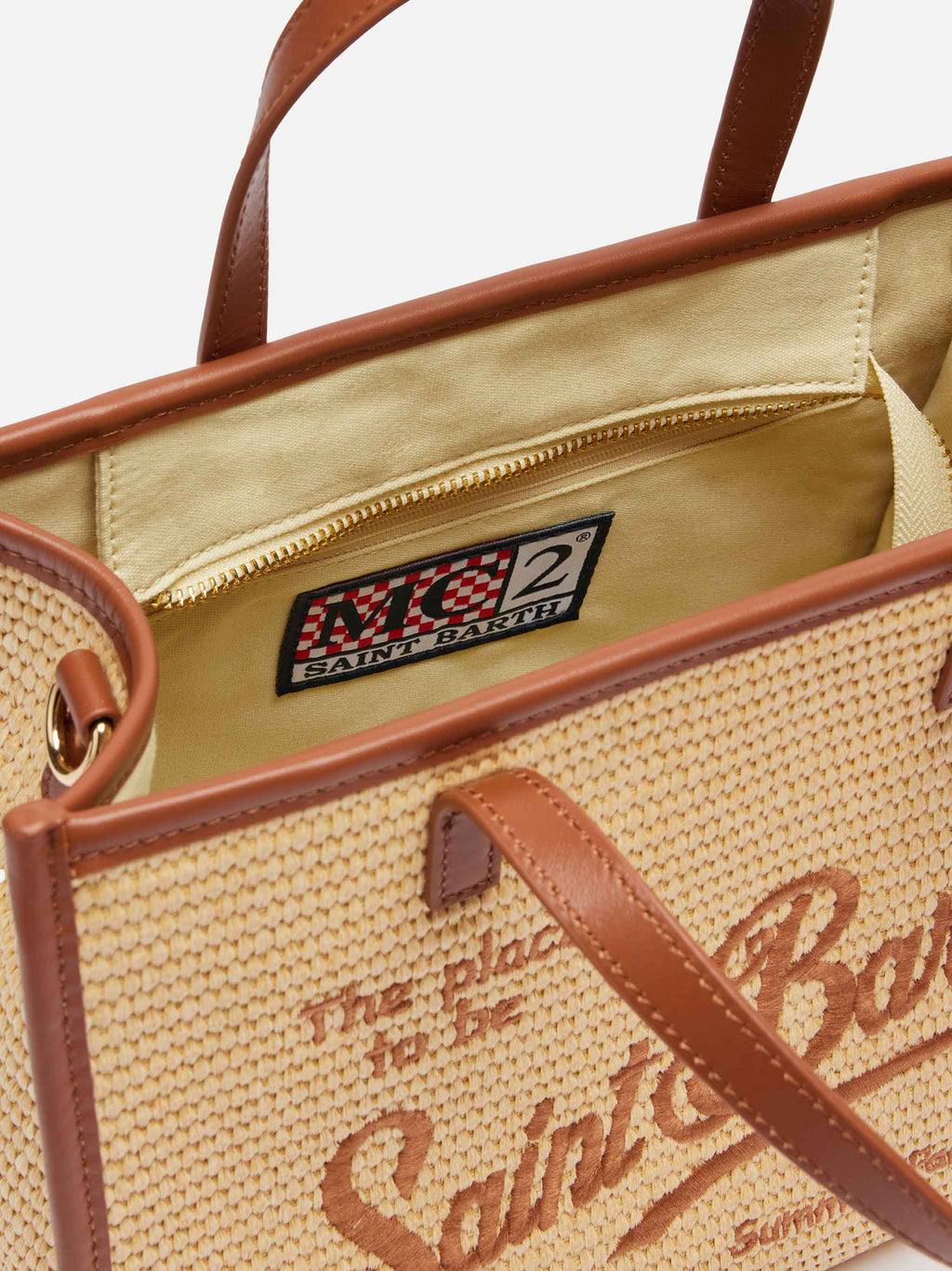 Borsa Vivian Mid Straw beige effetto paglia