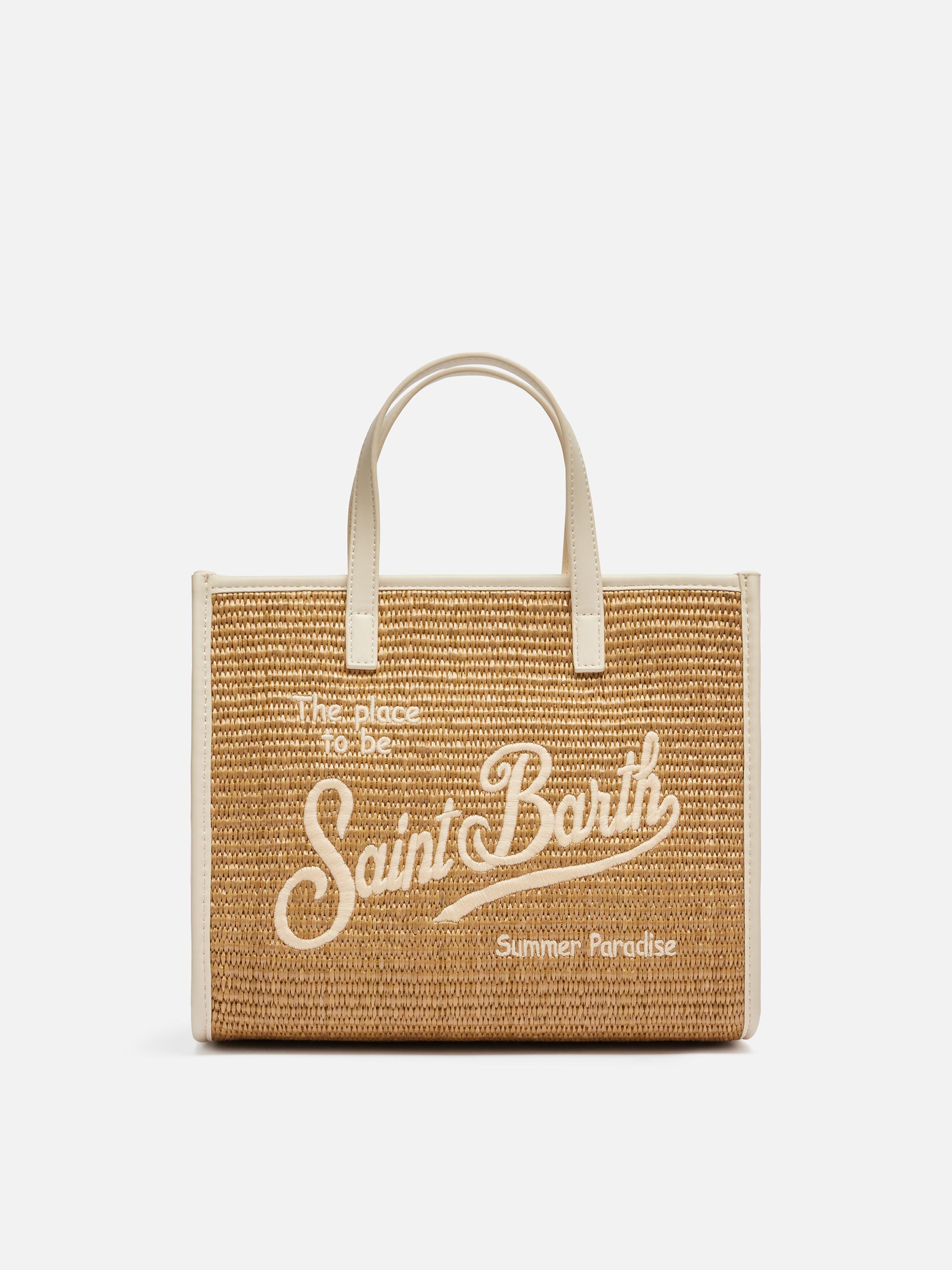 Borsa Vivian Mid Straw marrone effetto paglia