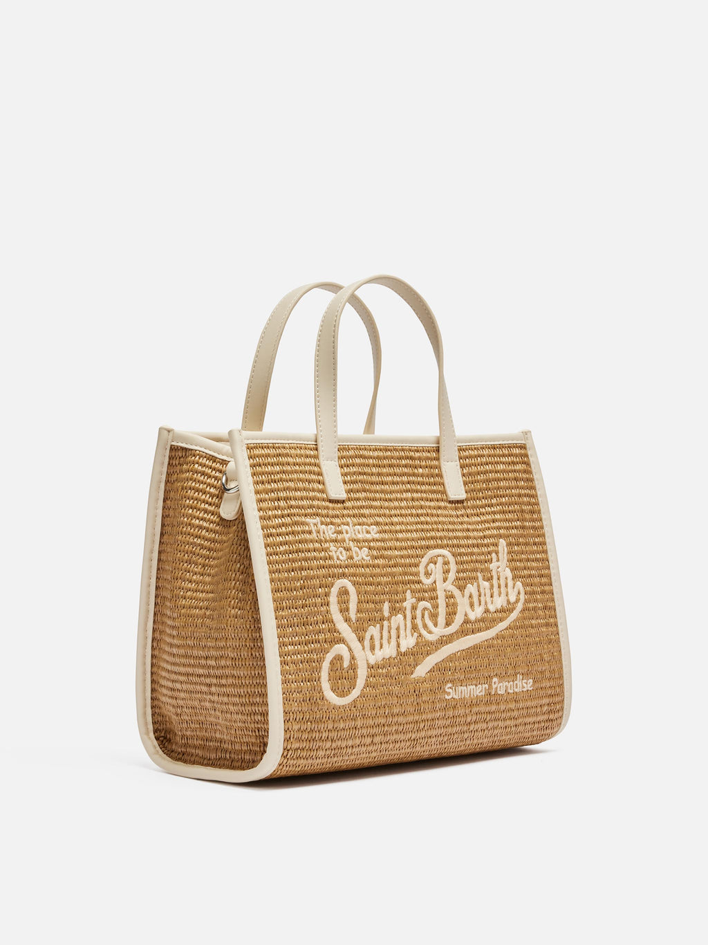 Borsa Vivian Mid Straw marrone effetto paglia