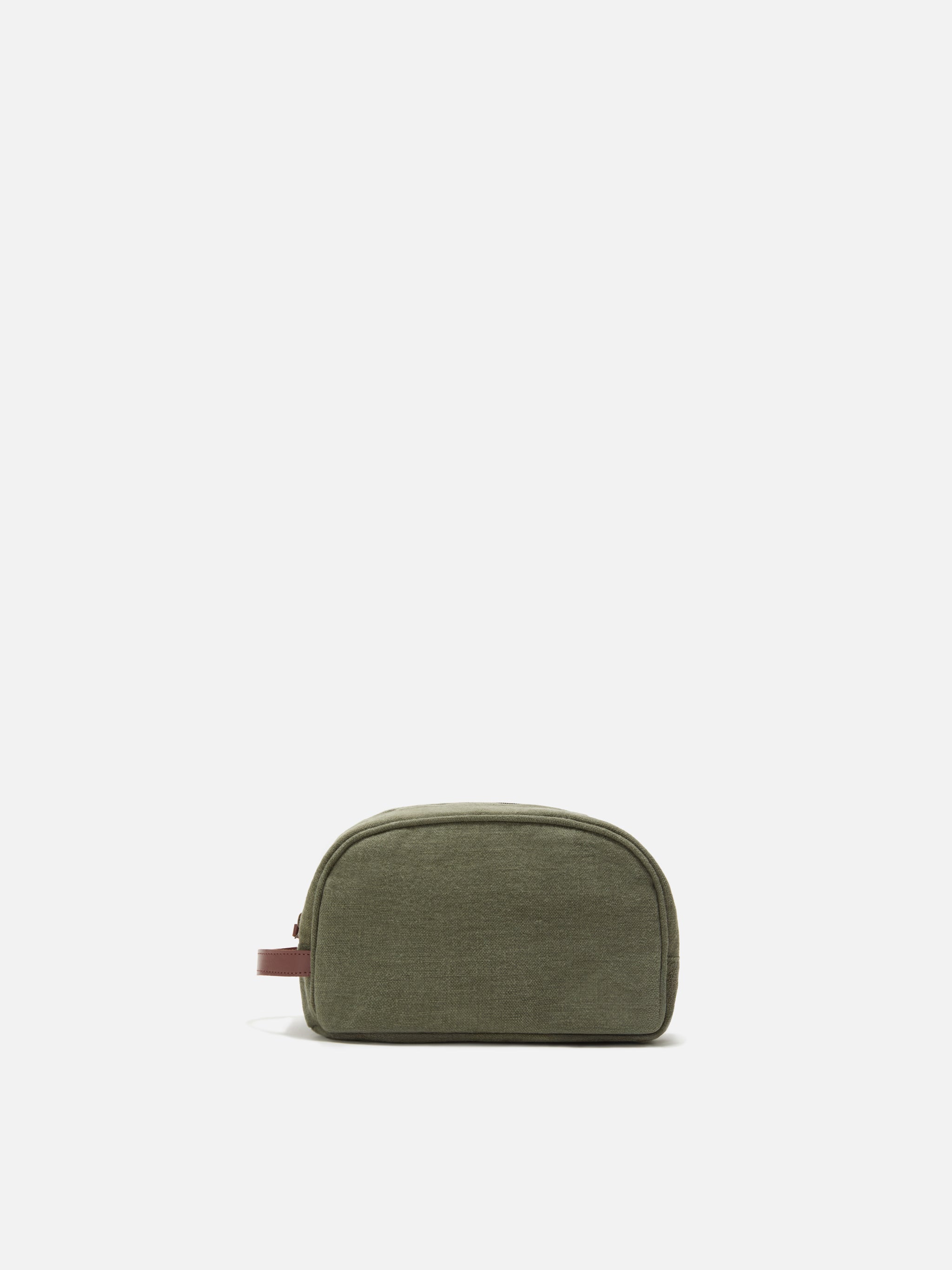 Beauty Bag Westwood in lino verde con logo ricamato