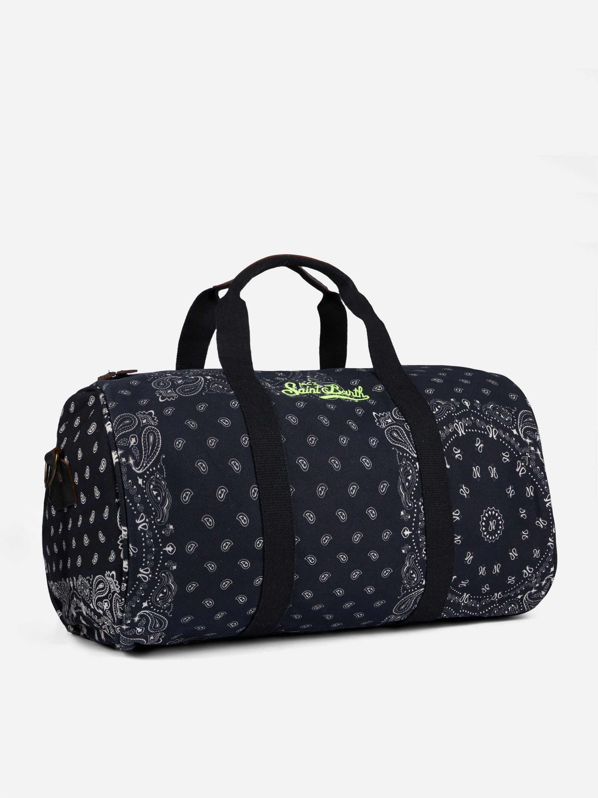 Borsone da viaggio con stampa bandana nera