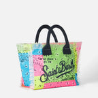 Borsa Colette in canvas stampa bandana fluo multicolore