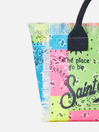 Borsa Colette in canvas stampa bandana fluo multicolore