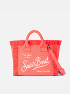 Borsa Vanity Mini Sponge in tessuto effetto spugna rosa fluo