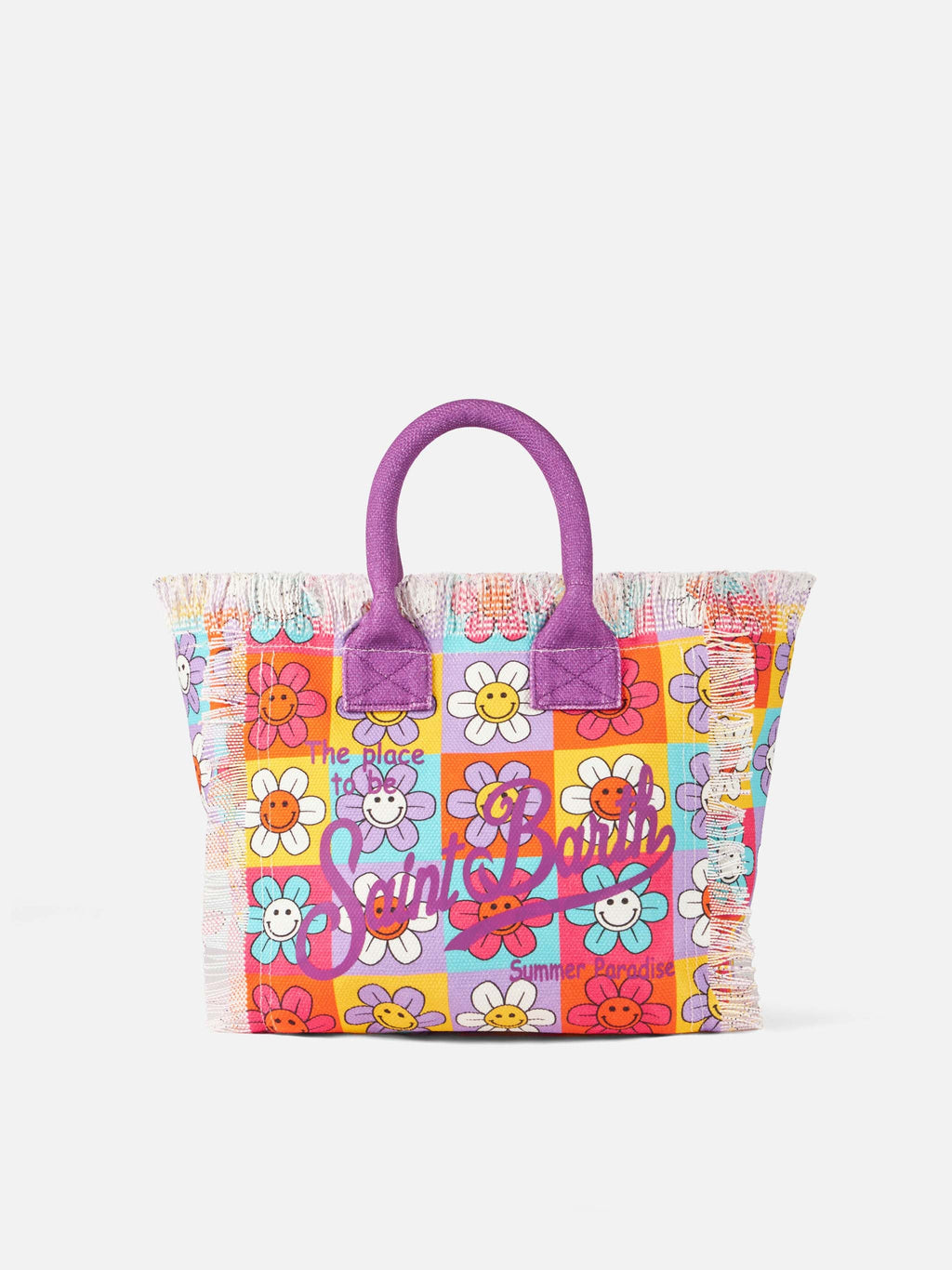 Borsa Colette in canvas stampa margherite smile multicolore