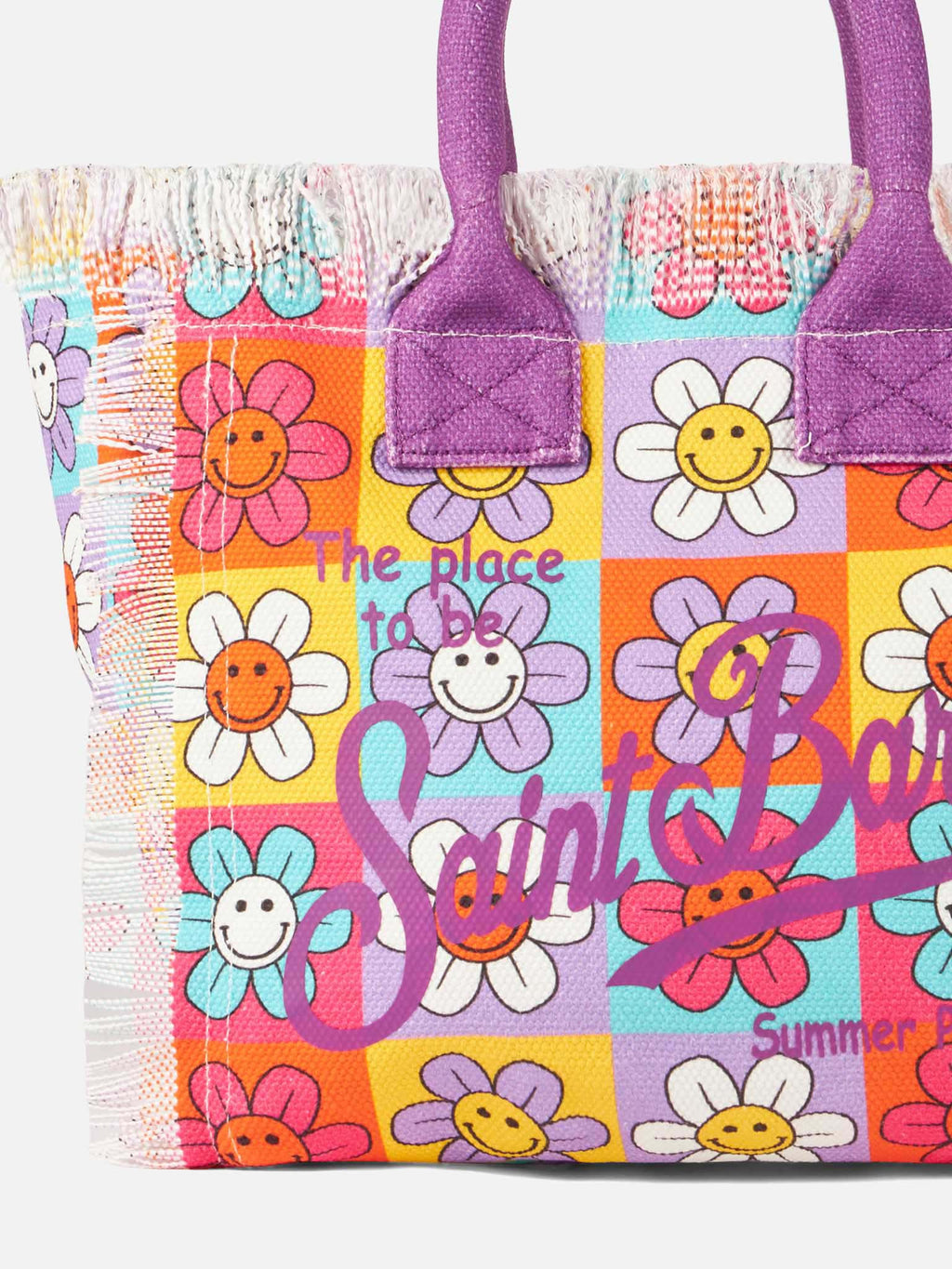 Borsa Colette in canvas stampa margherite smile multicolore