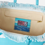 Borsa a spalla Vanity in canvas con stampa Porto Cervo