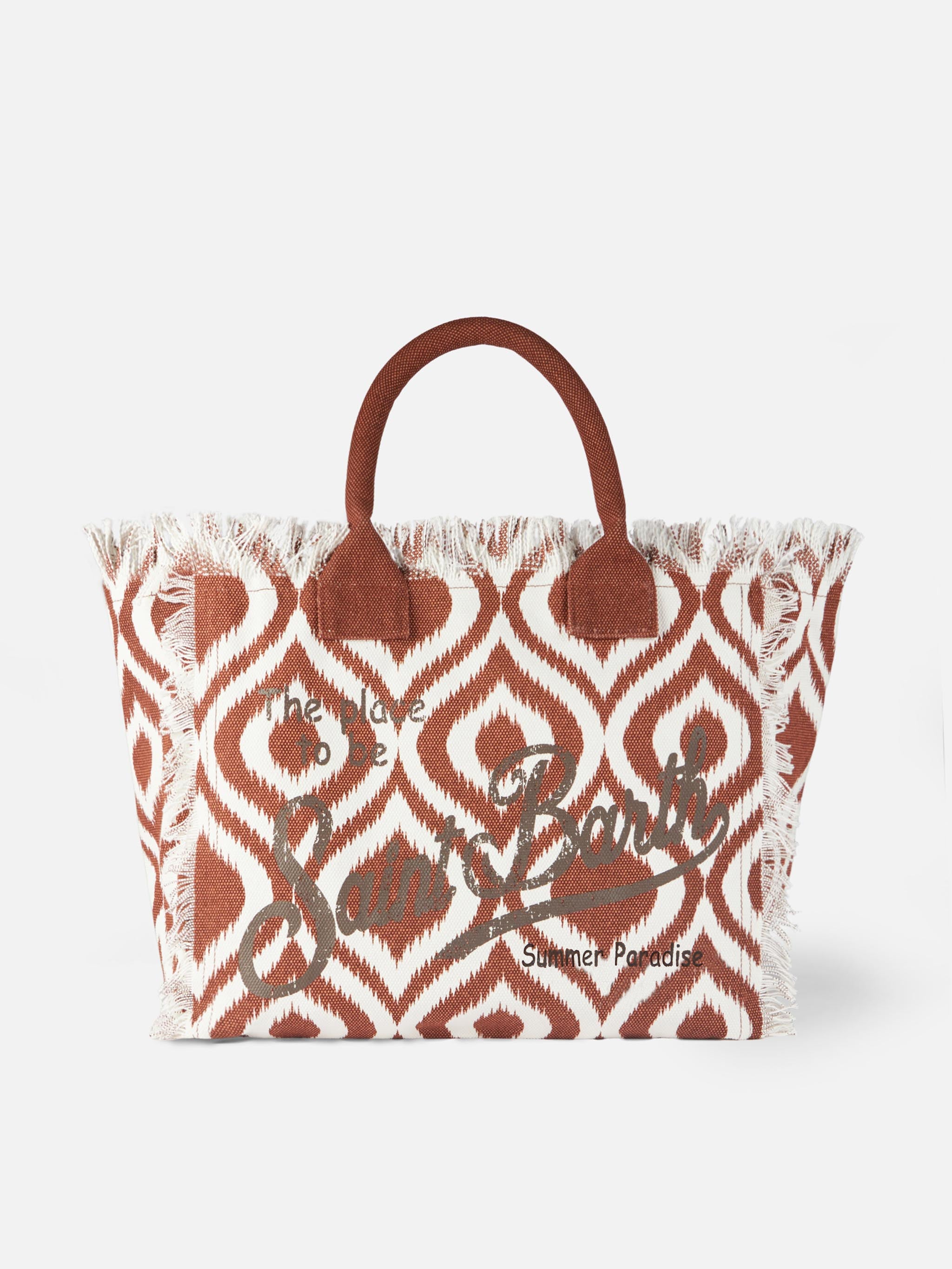 Borsa a spalla Vanity in canvas con stampa ikat