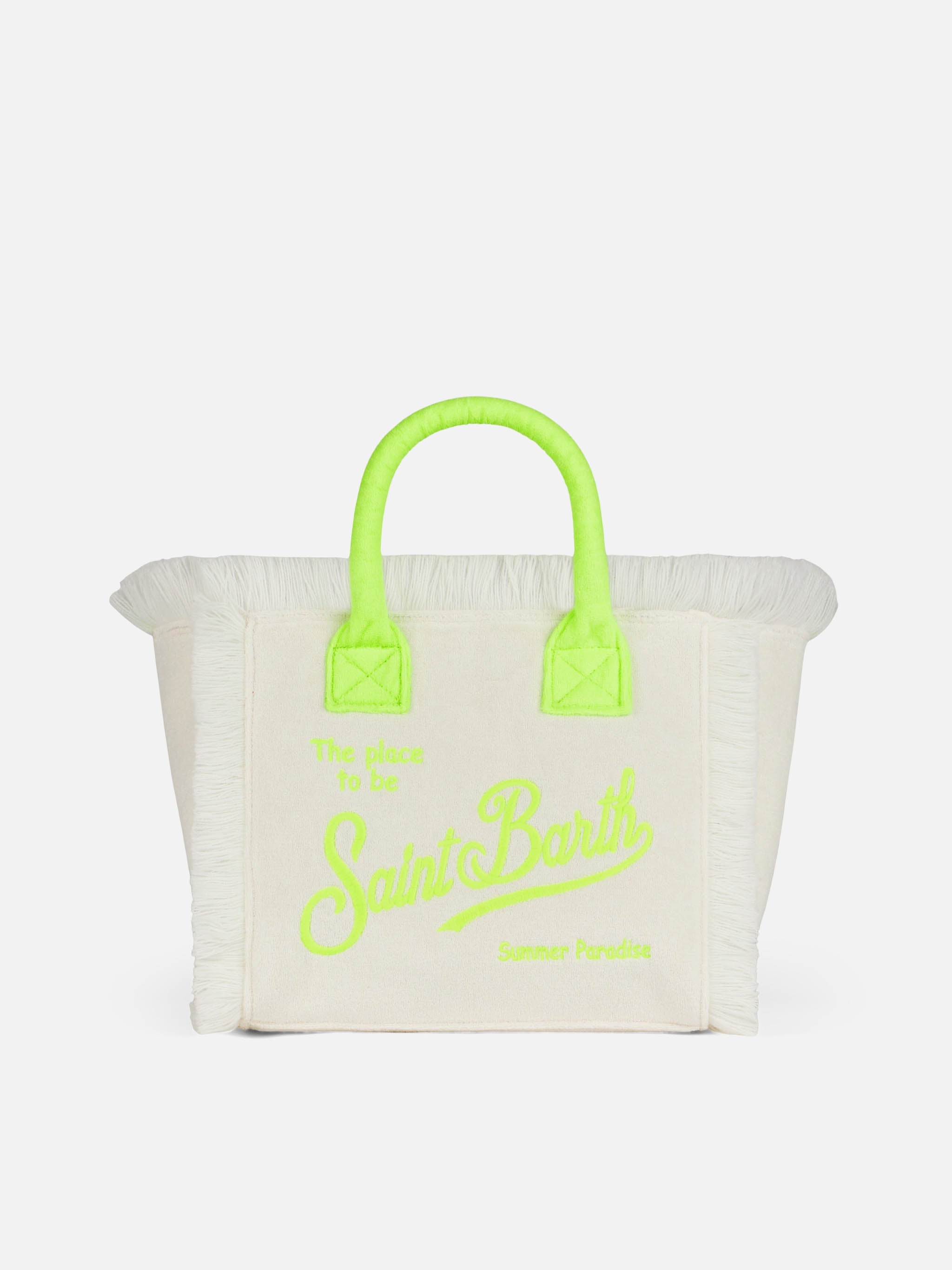 Borsa Colette in spugna bianca con logo Saint Barth
