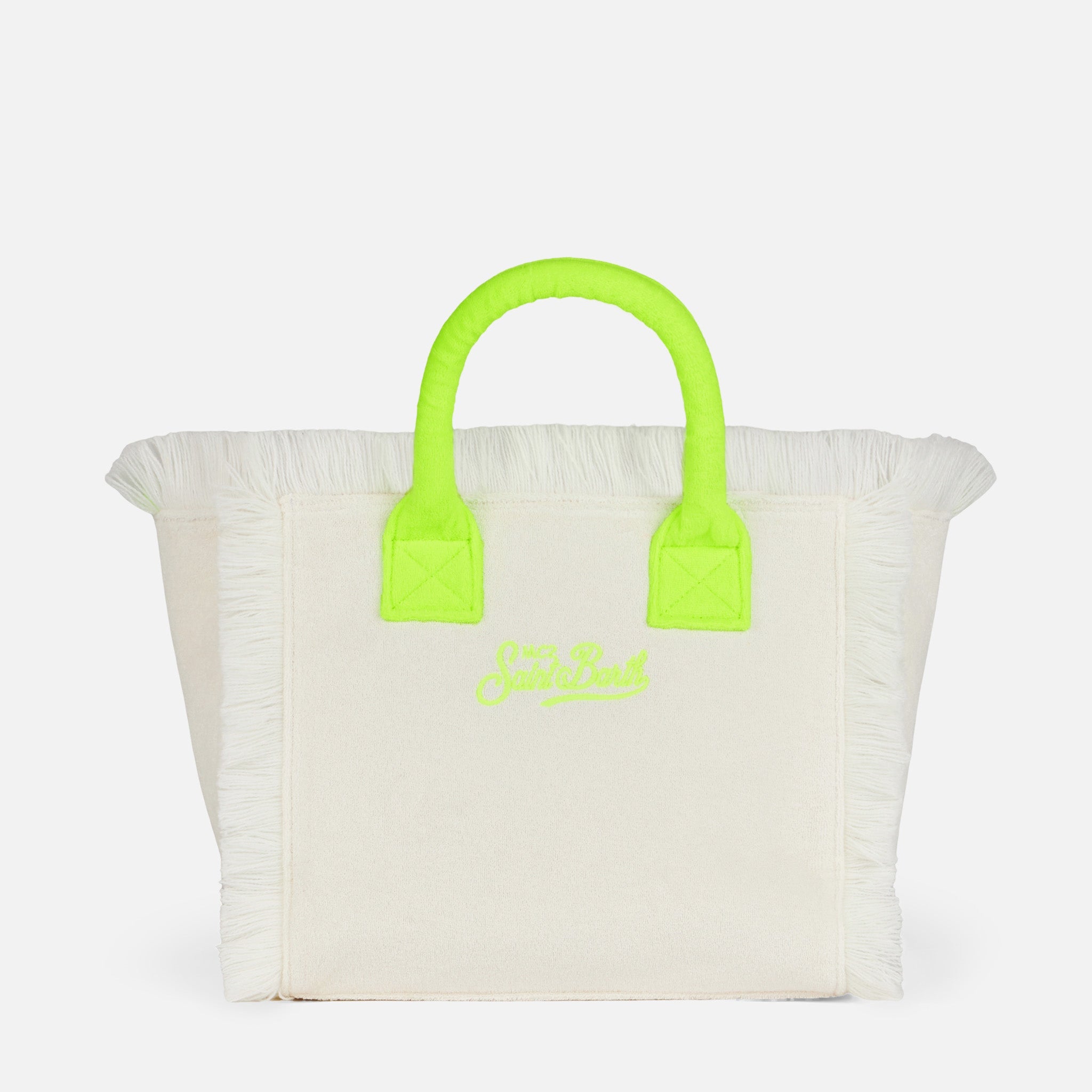 Borsa Colette in spugna bianca con logo Saint Barth